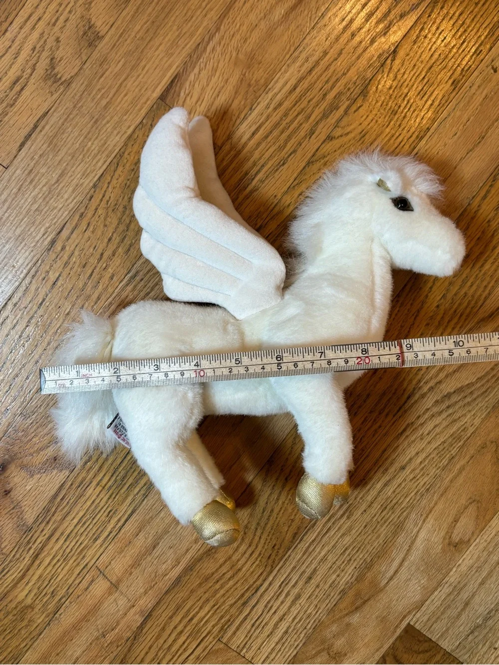Early 1990s Gund White Pegasus Horse plush Hansa? 1992 Vintage HTF Animal
